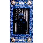 Sykel Enterprises Military Navy Cotton Panel Navy, Fabric by The Yard