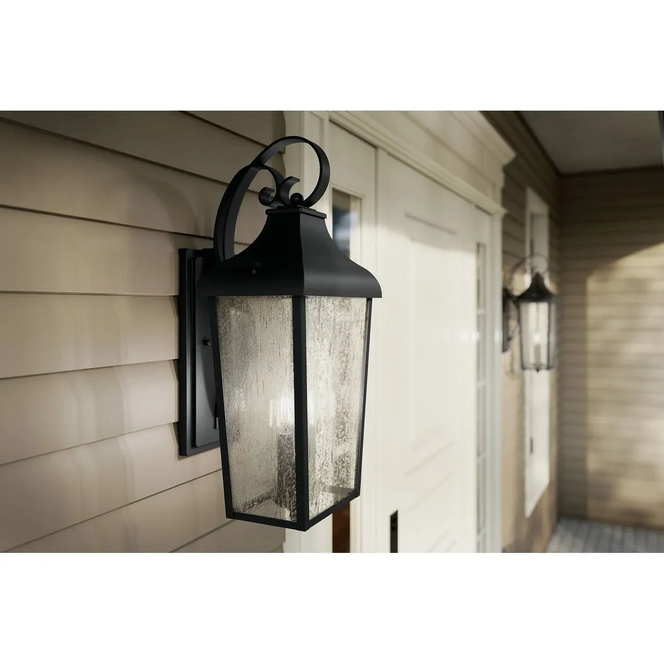 Forestdale 2 Light 18.5 inch Textured Black Outdoor Wall Sconce, Medium