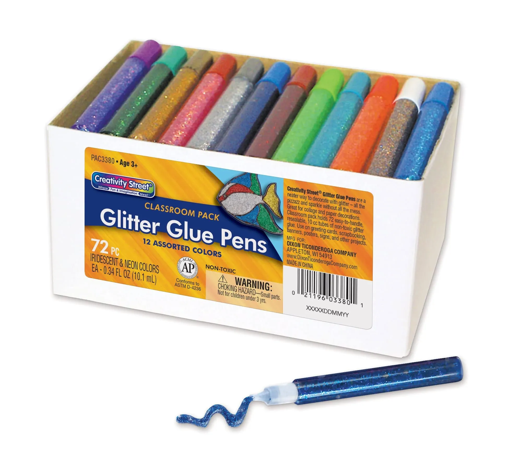 Creativity Street Glitter Glue Pens - Classroom Pack of 72