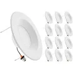 Maxxima 12 Pack 5 in. & 6 in. 5 CCT Retrofit Recessed LED Downlight