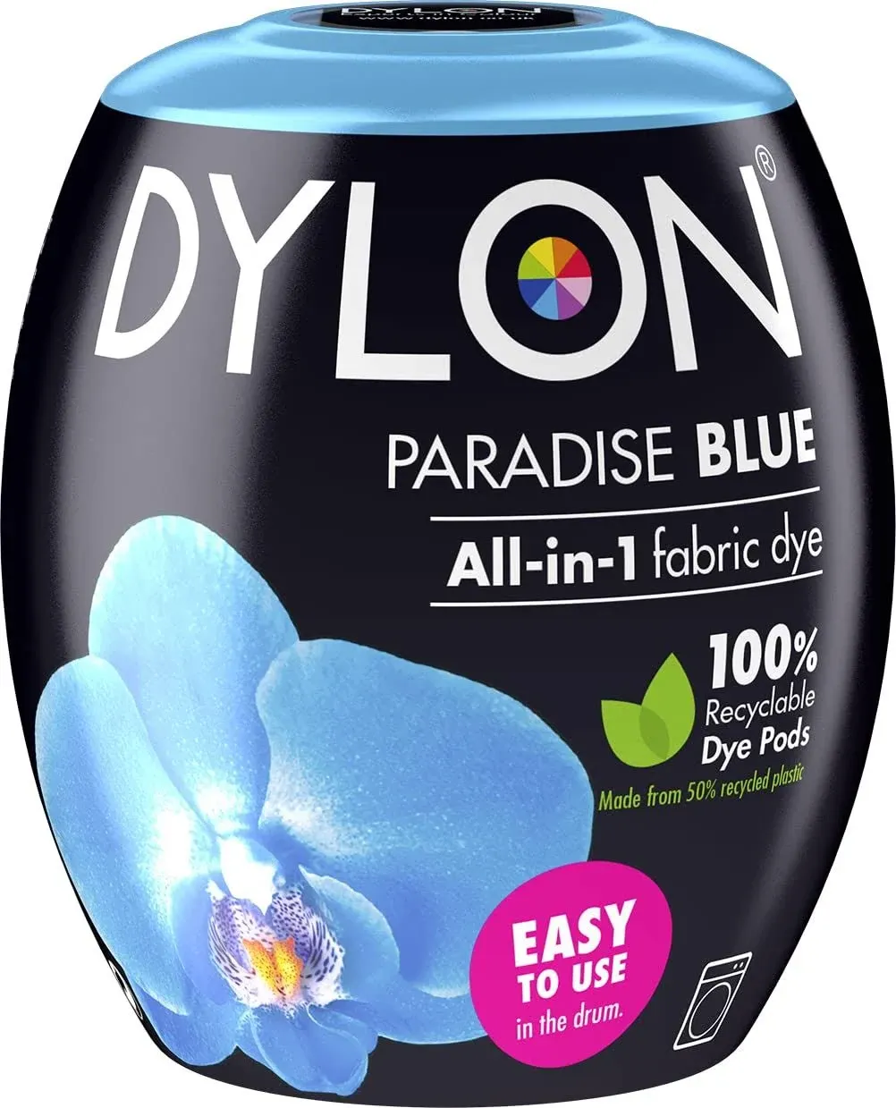 Dylon Washing Fabric Clothes Soft Furnishings Machine Dye Pod Paradise Blue 350g, 350 g (Pack of 1), 12 Ounce