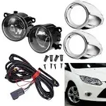 Clear Lens Driving Fog Lights Bumper Lamps Bulbs Harness Bracket Replacement ...