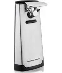 Hamilton Beach Extra-Tall Electric Automatic Can Opener with Easy-Clean Detachable Cutting Lever, Cord Storage, Knife Sharpener, Brushed Stainless Steel