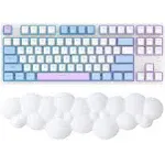 MANBASNAKE Keyboard Cloud Wrist Rest,PU High Density Memory Foam with Non-Slip Base for Typing Pain Relief,Ergonomic Keyboard Pad with Wrist Support for Home Office/Computer/Laptop/Gaming/Mac-White