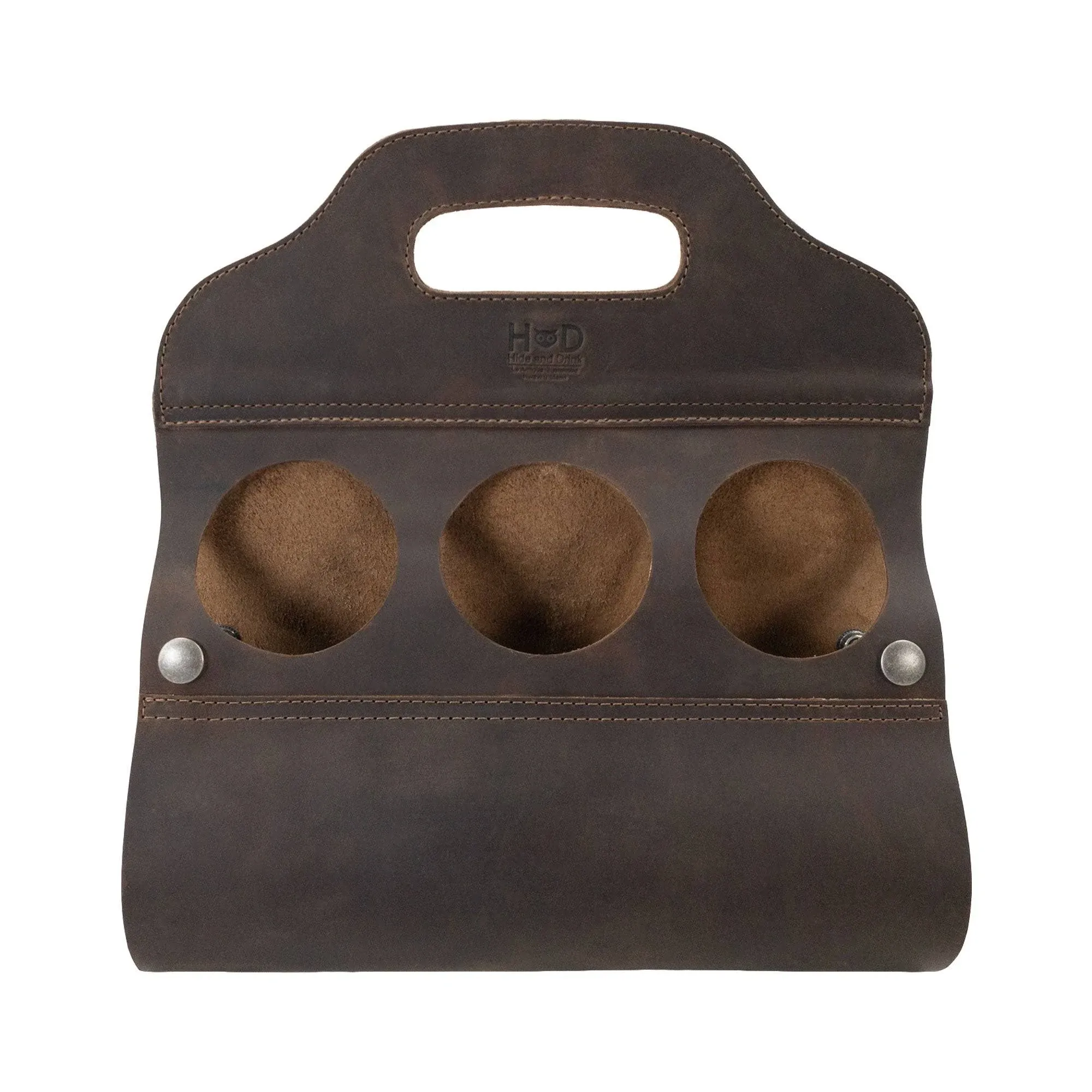 Hide & Drink, Six Bottle Caddy Handmade from Full Grain Leather - Bourbon Brown