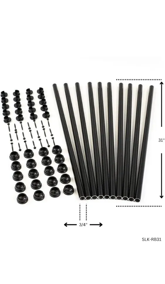 Snap'n Lock Baluster Kit-Round - Black / 3/4"x 31" / 10-Pack