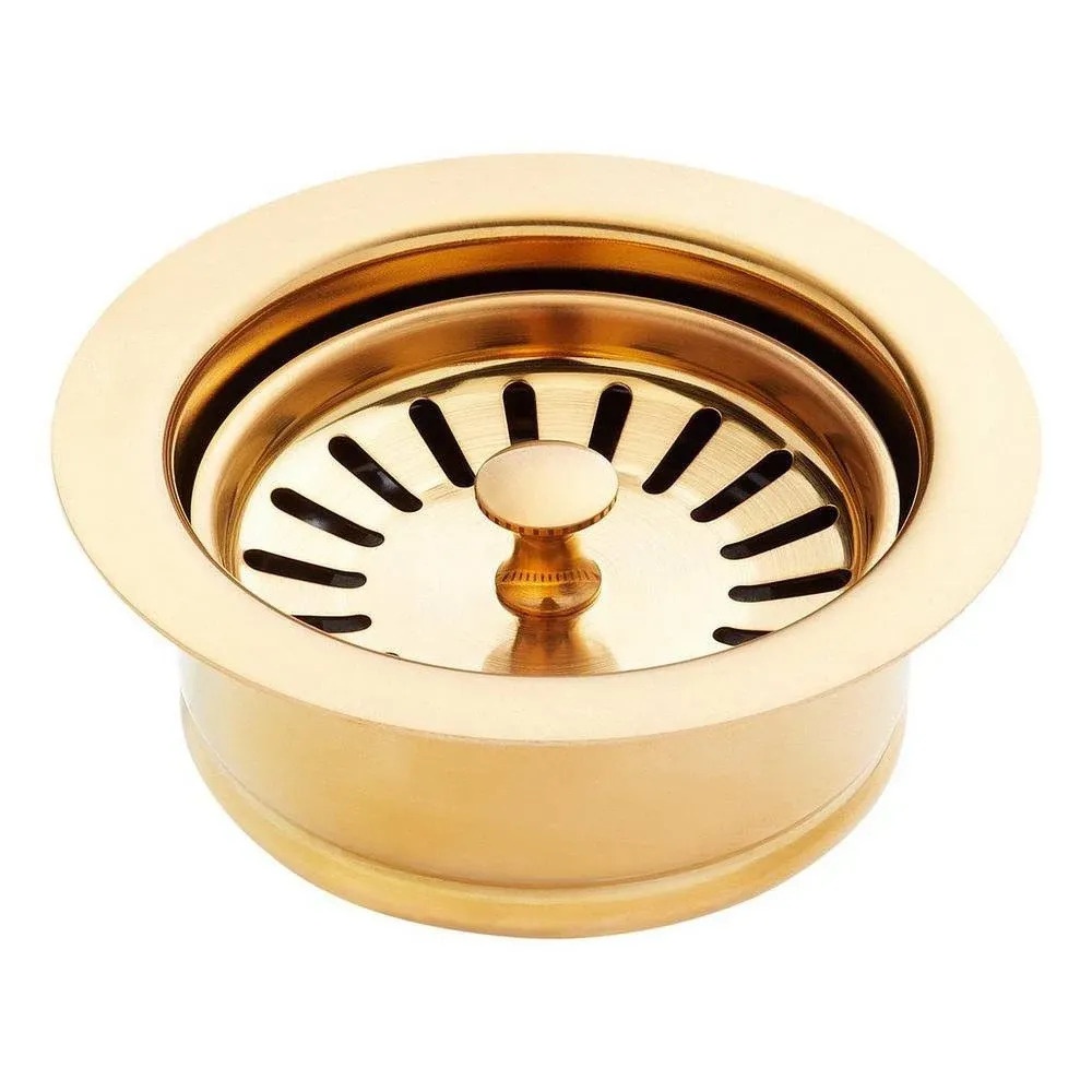 Signature Hardware 446668 3-1/2" Garbage Disposal Flange with Basket Strainer - Fits Sinks Up to 5/8" Thick - Stainless Steel