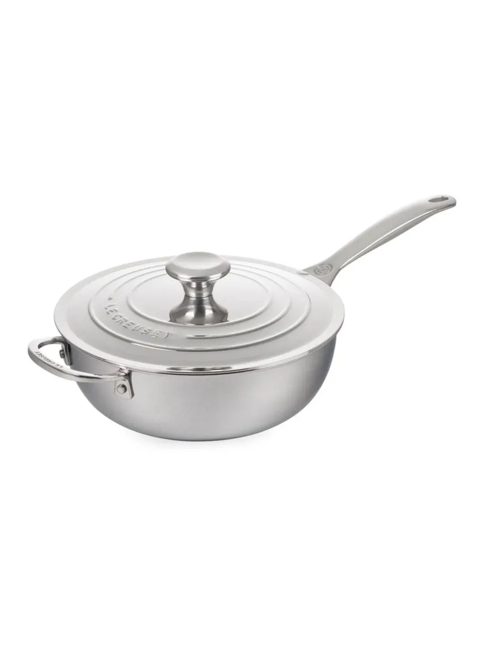 Le Creuset Tri-Ply Stainless Steel Pan 3.5 Quart Nonstick Saucier