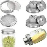 Mason Jar Shaker Lids 316 Stainless Steel Wide Mouth Mason Jar Mesh Sprouting...