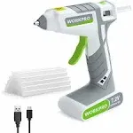 WorkPro 7.2V Cordless Hot Melt Glue Gun, Rechargeable Fast Preheating Glue Gun ...