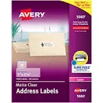 Avery Matte Clear Address Labels, Sure Feed Technology, Laser, 1" x 4", 200 Labels (15661)