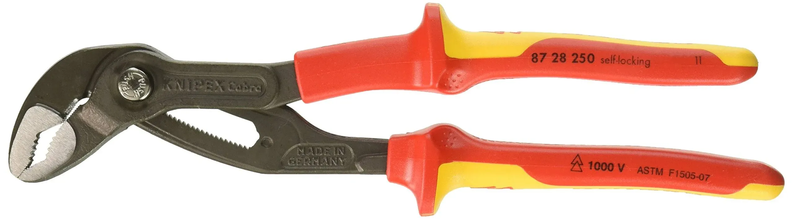 87 26 250 T Water Pump Pliers "Cobra VDE" 9, 84" with Tether Attachment Pt