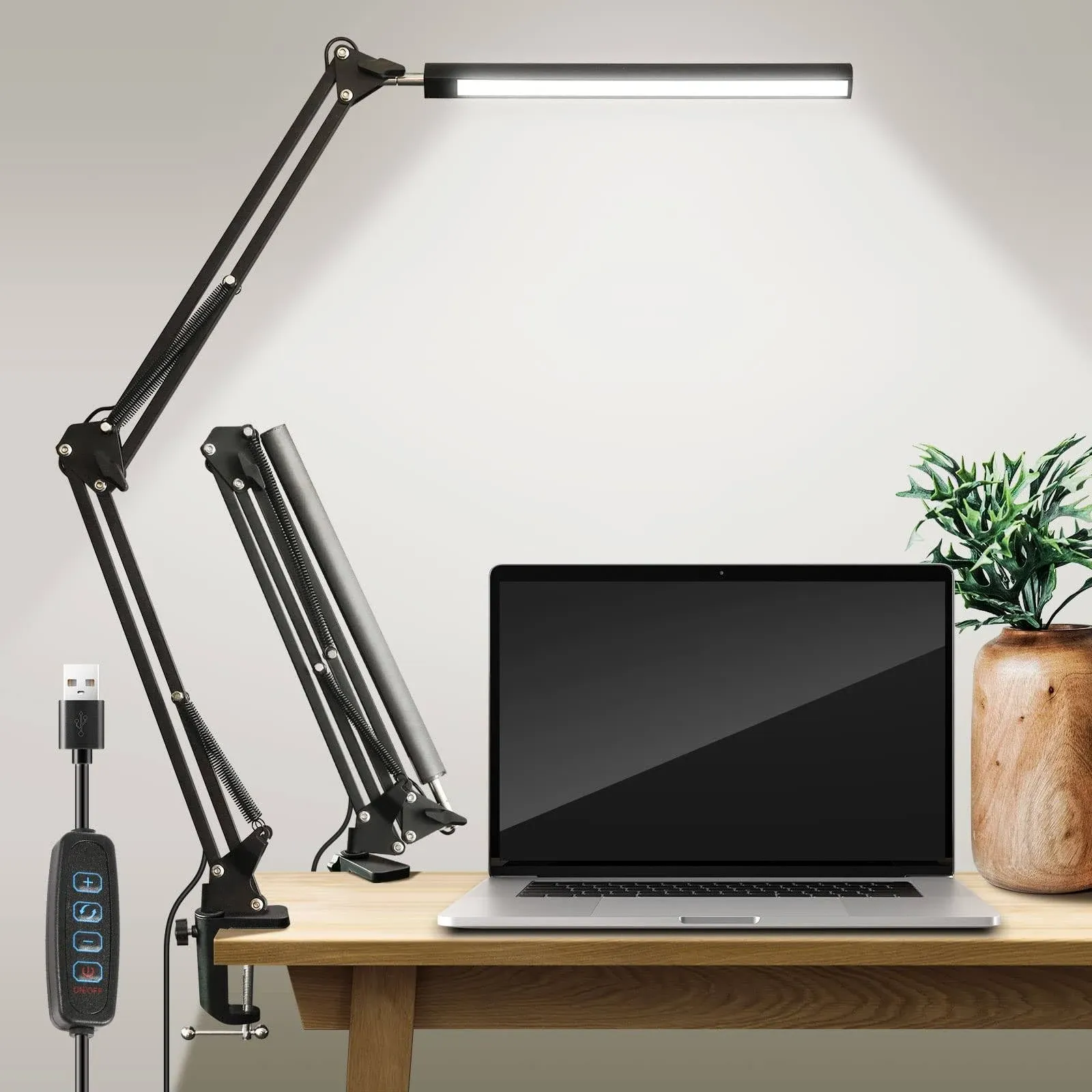 LED Desk Lamp with Clamp Swing Arm