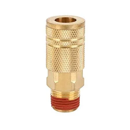 WYNNsky Industrial Air Coupler, 1/4 Inch Body Size, 3/8 Inch NPT Male Threads Size, Brass Air Compressor Hose Fitting