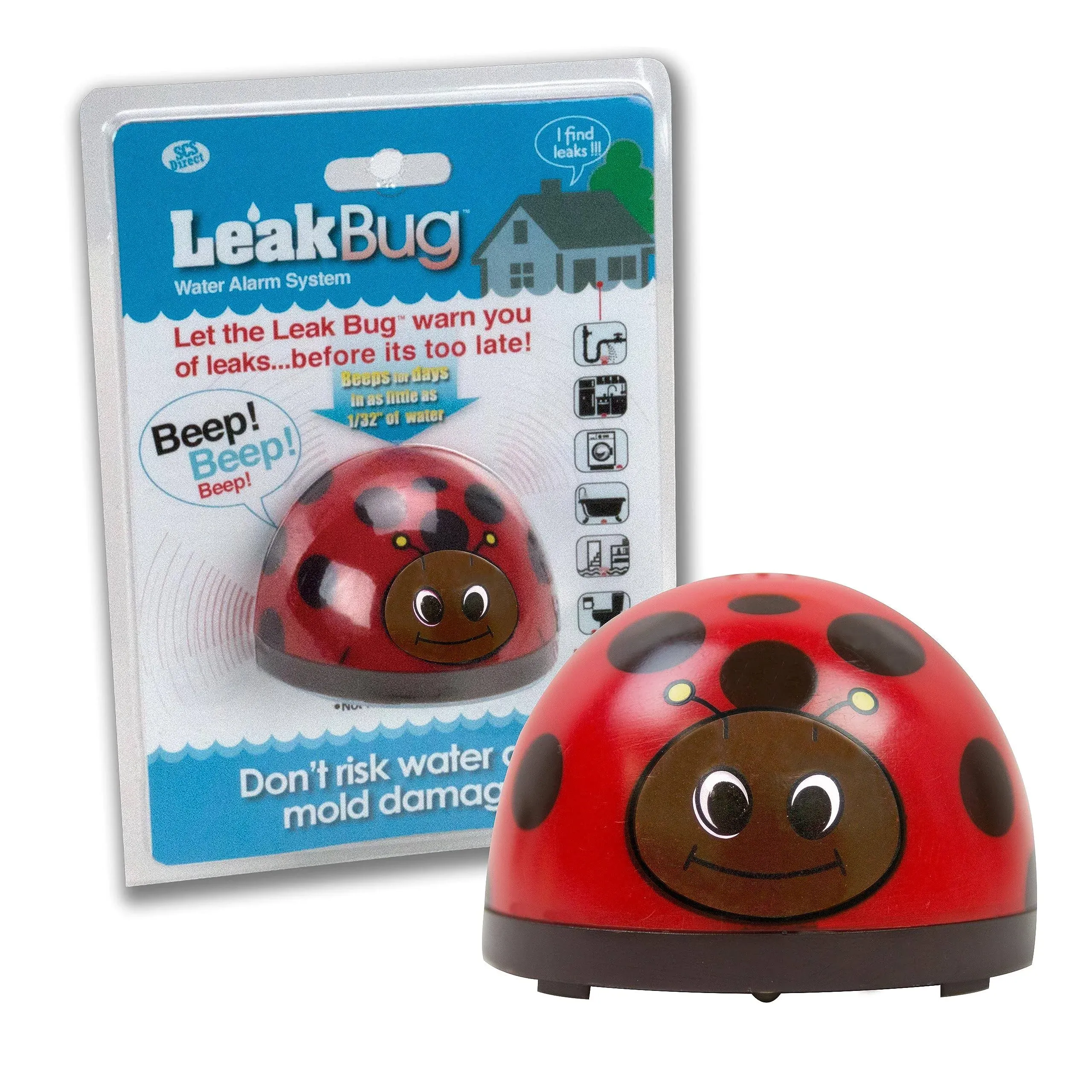 Water AlarmLeak Bug Flood Detector Detects As Little As 1/32 Inch Of WaterElectr