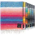 Benevolence LA Authentic Handwoven Mexican Blanket, Yoga Blanket - Perfect Outdoor Picnic Blanket, Beach Blanket, Camping Blanket, Equestrian Saddle Blanket, Serape Blanket 50x70 inches - 1 Blanket