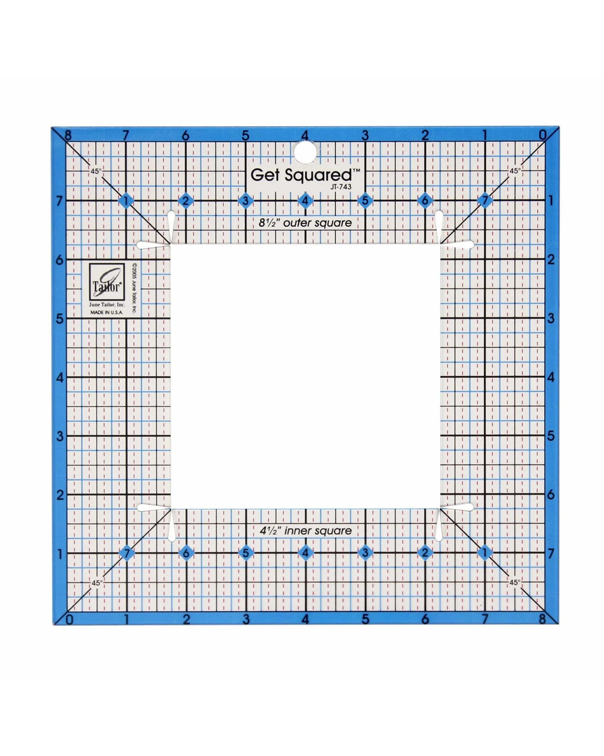 June Tailor Get Squared Ruler 8-1/2" Outer & 4-1/2" Inner