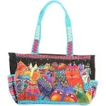 Laurel Burch Fantasticats Multicolored Tote  Medium LB5232 Cats