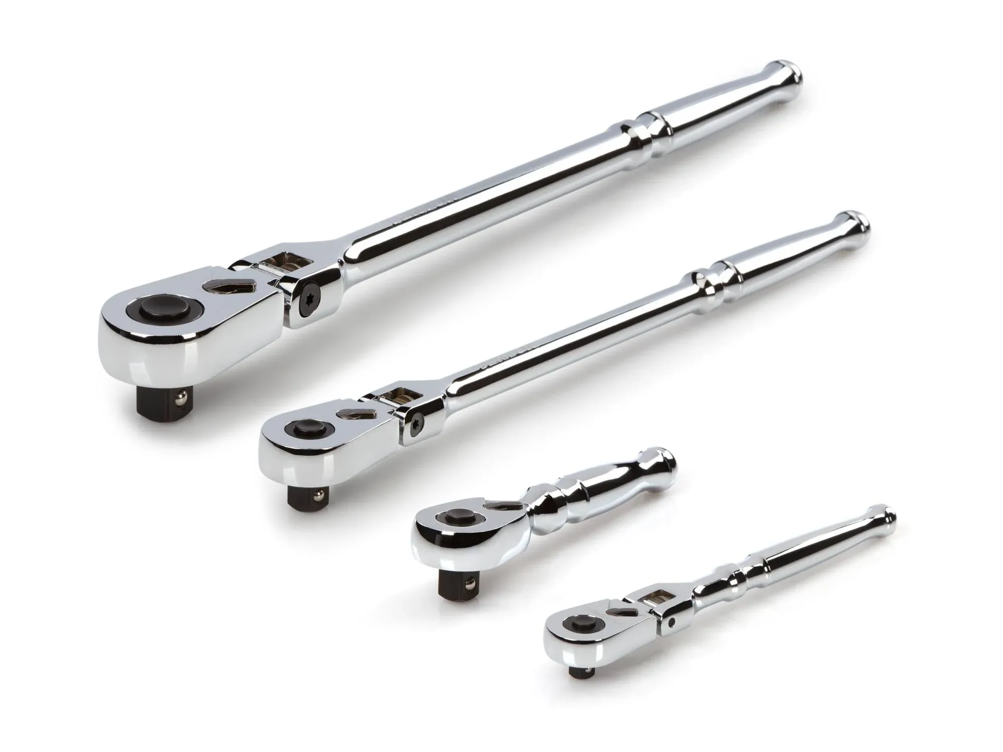 TEKTON 4-Piece 90-Tooth 1/2-in; 3/8-in; 1/4-in Drive Full Polish Handle Flexible Head Ratchet Set Lowes.com