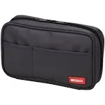 LIHITLAB Zipper Pen Case, 7.9 Ã— 2 Ã— 4.7 Inches, Black (A7551-24)