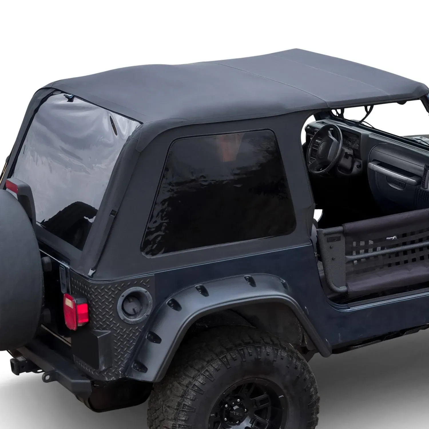 Rampage 106535 - 97-06 Jeep Wrangler TJ Frameless Trail Soft Top Kit - Black Diamond