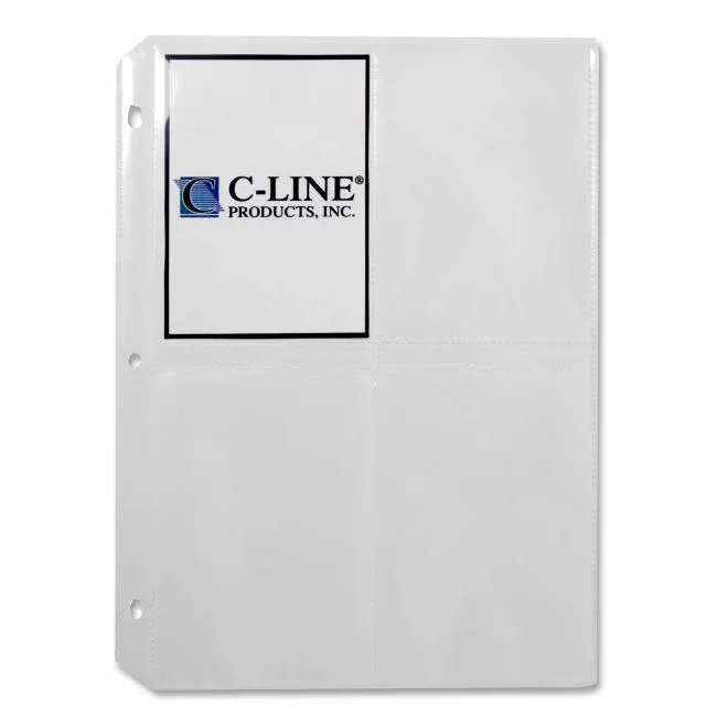 C-Line Clear Photo Pages for 8 3-1/2 x 5 Photos 3-Hole Punched 11-1/4 x 8-1/8