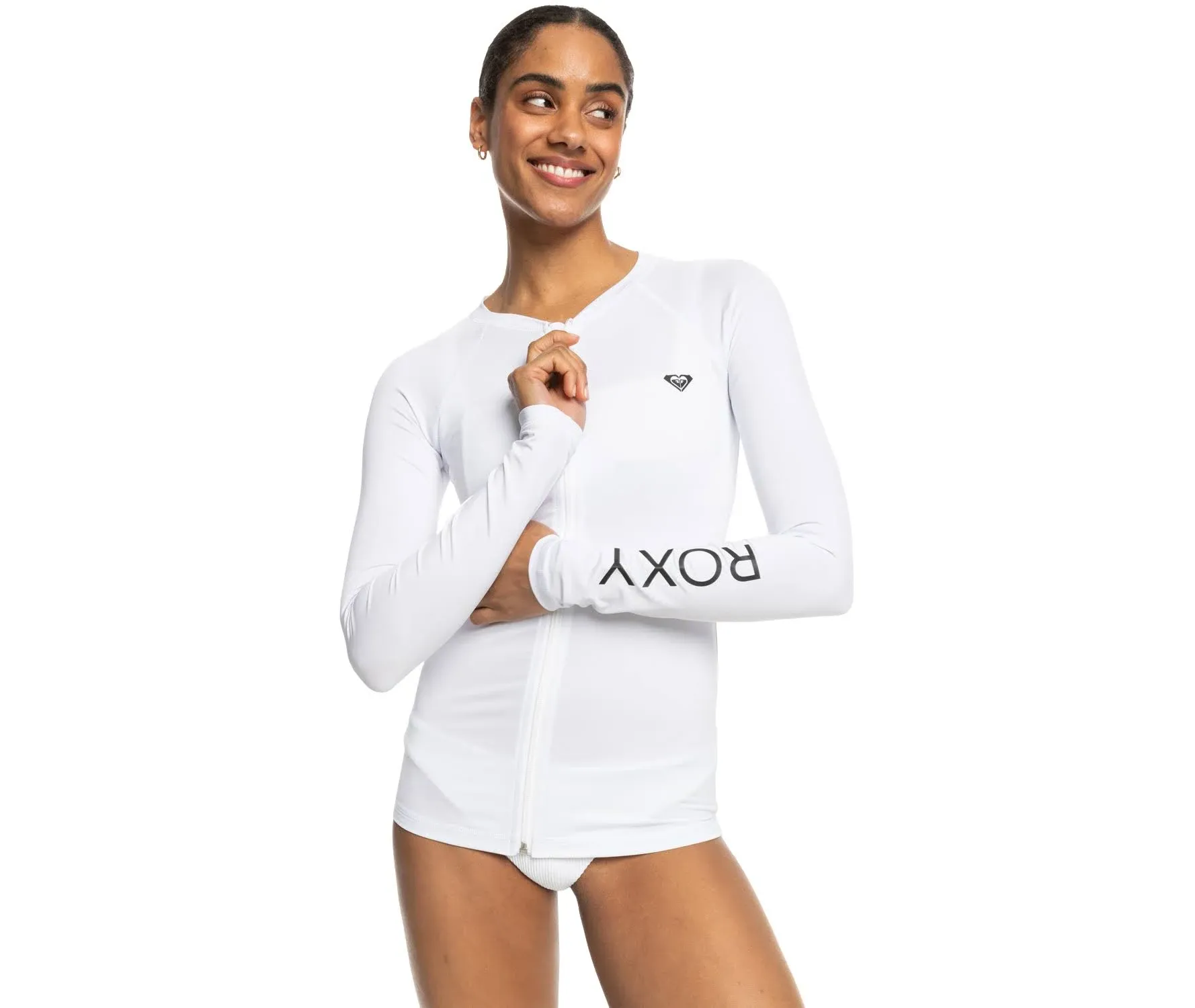 Roxy Women's Essentials Long Sleeve Zip-up Rashguard