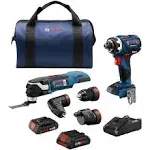 Bosch GXL18V-270B22 18V 2-Tool Combo Kit with Chameleon Drill/Driver Featuring 5-in-1 Flexiclick System and StarlockPlus Oscillating Multi-Tool