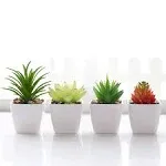 Veryhome Fake Succulents Plants Artificial Faux Succulents Small 4pcs Mini