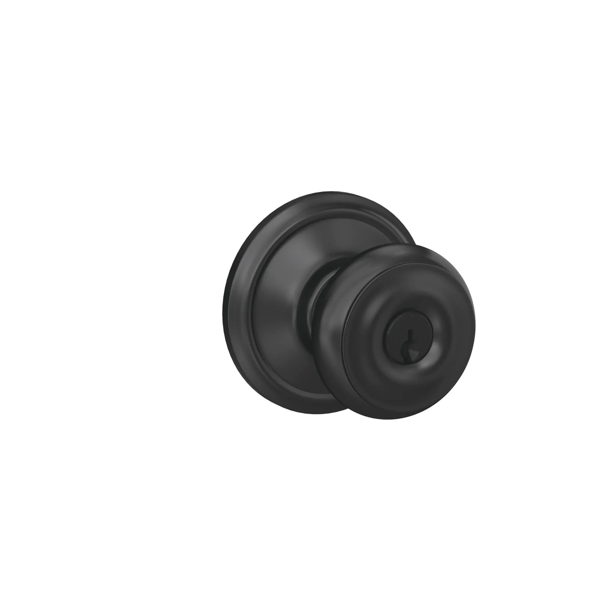 Schlage F51A Geo 622 Georgian Keyed Entry Knob, Matte Black