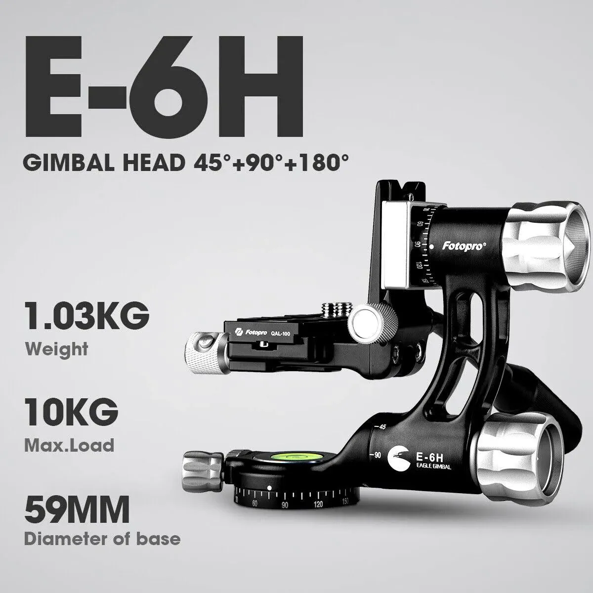 Fotopro E-6H Gimbal Head (Black)