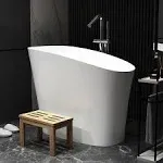 47" Modern Oblique Deep Freestanding Japanese Soaking Bathtub