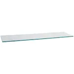 4.75&#034; x 18&#034; Rectangle Clear Tempered Glass Shelf - Flat Edge - 3/8&#034; thick