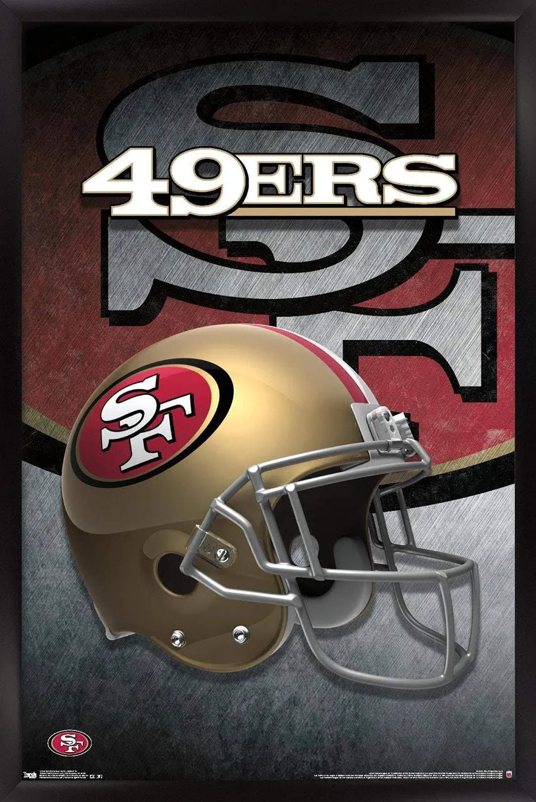 Trends International NFL San Francisco 49ers - Helmet 15 Wall Poster, 22.375" x 34", Black Framed Version