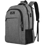 MATEIN Travel Laptop Backpack, Business Anti Theft Slim Durable Laptop Backpack with USB Charging Port, Water Resistant College Bag Computer Bag Gifts for Men & Women Fits 15.6 Inch Notebook, Grey