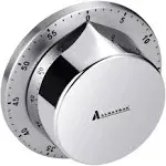 Albayrak Kitchen Timer, Chef Cooking Timer Clock with Loud Alarm, No Batteries Required, 100% Mechanical - Magnetic Backing, Exquisite Stainless Steel