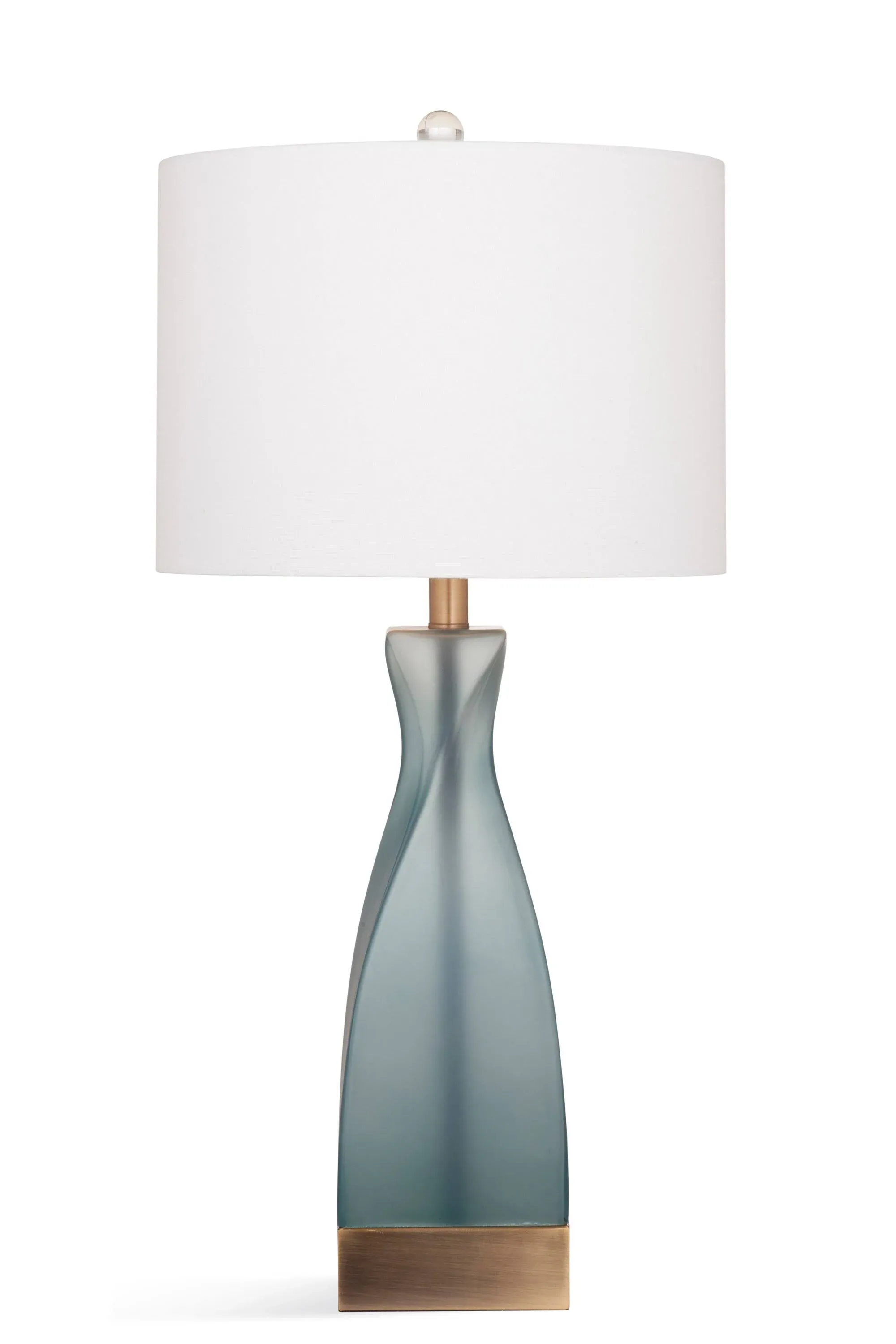 Bassett Mirror L3426TEC Glass Anthea Table Lamp, Blue