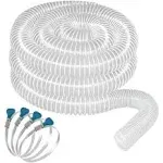 2 1/2" x 20' Heavy PVC Dust Collection Hose, Flexible Clear PVC Fume Collection Hose with Carbon Steel Wire Coil, Puncture Resistant PVC Dust Collection Hose for Dust Collectors with 2 1/2" Ports