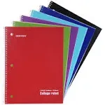 Mintra Office Spiral Notebooks Solid Wide Ruled 6 Pack