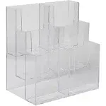 Dazzling Displays Clear 3-Tier, 6-Pocket Tri-Fold Brochure Holder