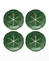 Cabbage Dessert Plates, Green - Set of 4