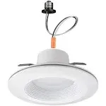 Commercial Electric 6 in. Selectable CCT Integrated LED Recessed Light Trim with Night Light Feature 670 Lumens 11-Watt Dimmable