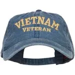 e4Hats.com Vietnam Veteran Embroidered Washed Cap - Navy OSFM