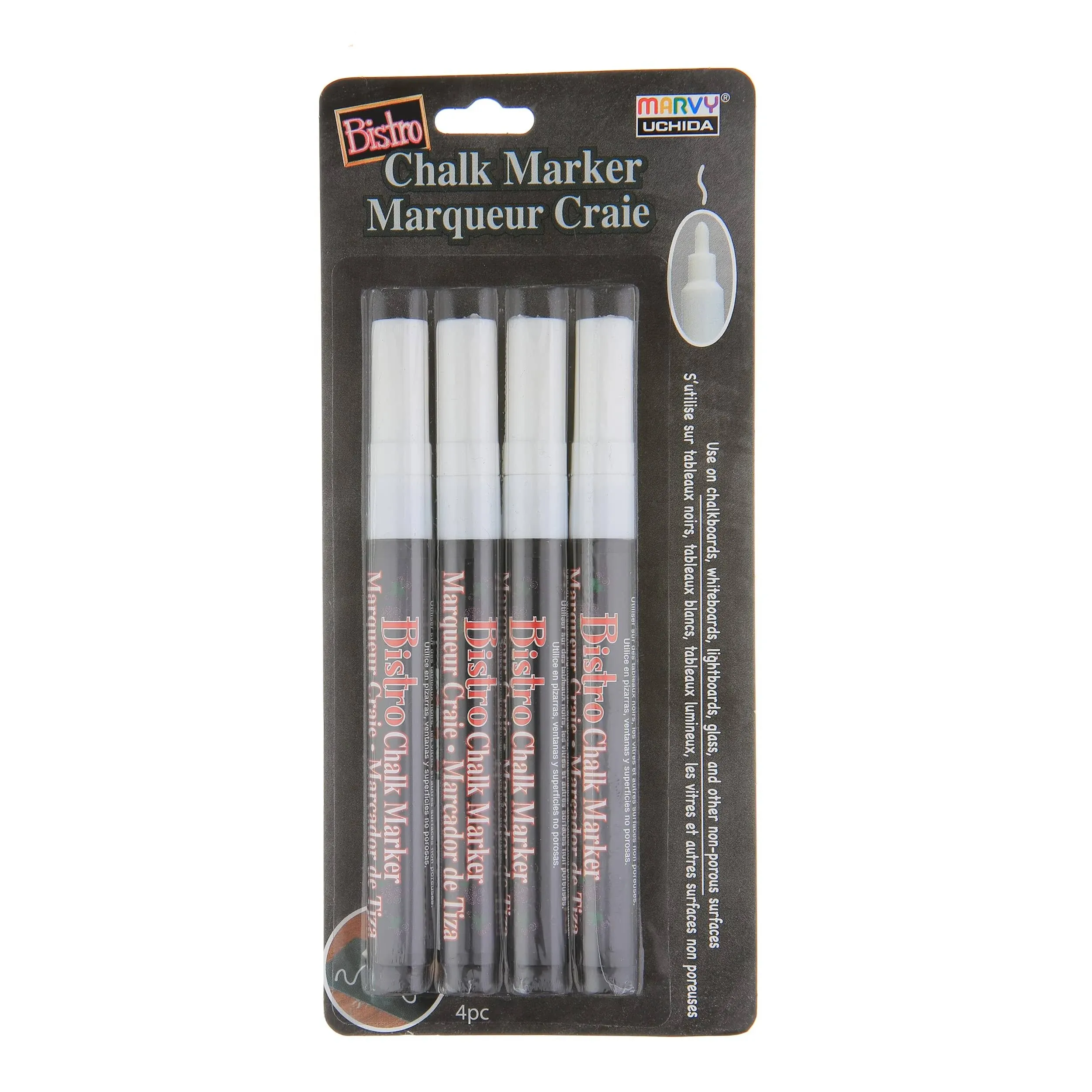 Bistro Chalk Marker Fine Point Set 4/Pkg - White