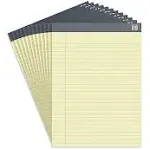 TRU RED™ Notepads, 8.5" x 11.75", Wide Ruled, Canary, 50 Sheets/Pad, 12 Pads/Pack (TR57366) | Staples