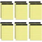 8.5 x 11 Legal Pads, 12 Pack, Wide Ruled, Yellow Paper, 50 Sheets Per Writing Pa