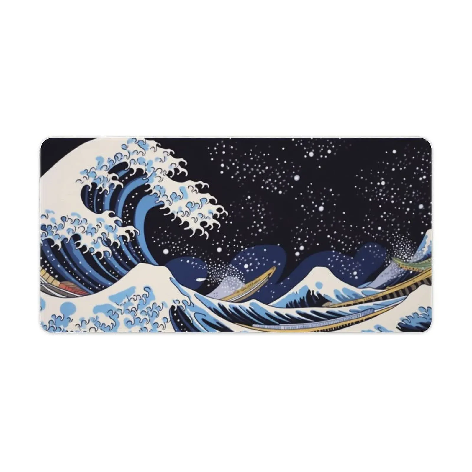 Japanese Desk Mat on Top of Desks Pads Large Great Waves Mouse Pads Gaming Kanagawa Sea Waves Mousepad for Desktop Office Supplies Accessories 23.6 x11.8 Inch